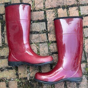 Kamik Red Glossy Waterproof Rain Boots Sz 9